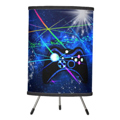 Gaming Blue Bright Lights Controllers Tripod Lamp