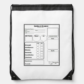 Gaming Character Sheet Sling Backpack