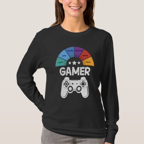 Gaming Chart Controller Casual Noob Pro Cool Gamer T_Shirt
