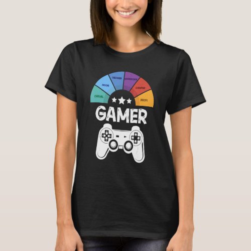 Gaming Chart Controller Casual Noob Pro Cool Gamer T_Shirt