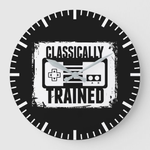 Gaming _ Classically Trained _ Funny Video Game Large Clock