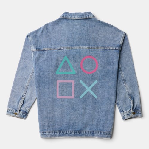 Gaming Console Controller Action Buttons Gamer  Denim Jacket