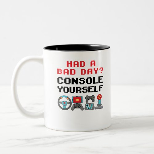 Gaming Console Funny Pun Gamer Video Games Player Two_Tone Coffee Mug