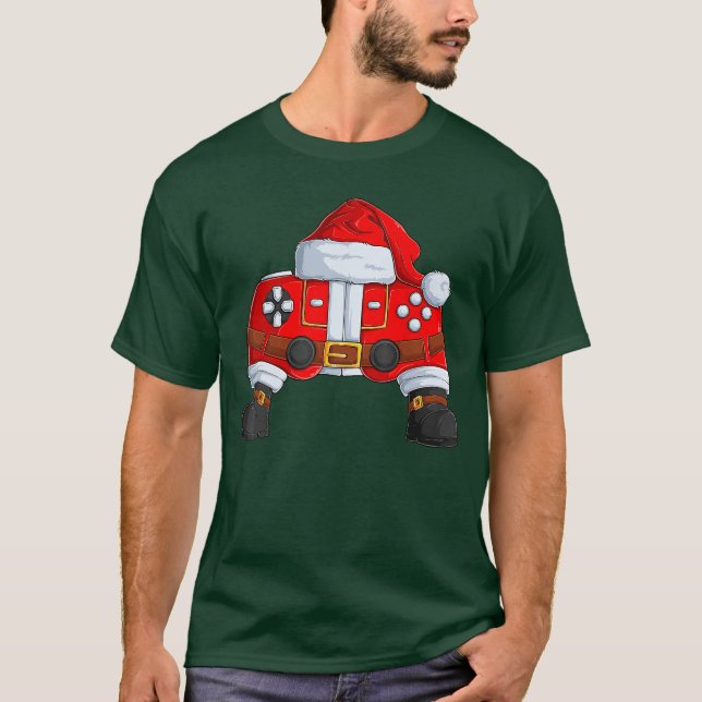 Gaming Controller Christmas Santa Claus Men Boys G T-Shirt (Front)