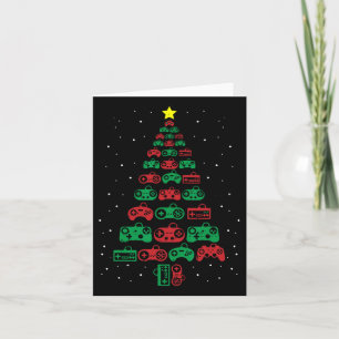 Gaming Controller Christmas Tree Gamer Party Cool Card