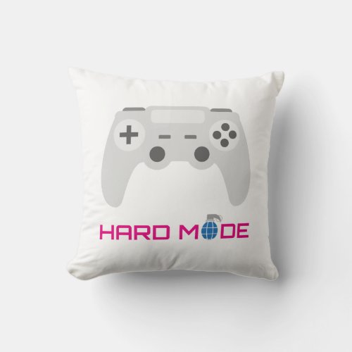 Gaming Controller Hard Mode Throw Pillow