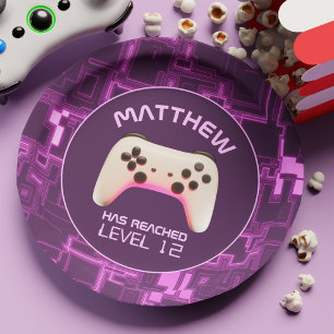 Gaming Controller Teen Boys Gamer Birthday Party Paper Plates