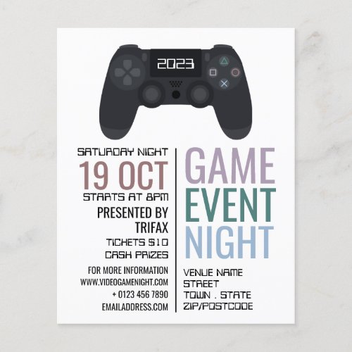 Gaming Controller Video Gamer Event Advertising Flyer
