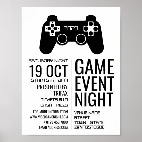 Gaming Controller Video Gamer Event Advertising Poster