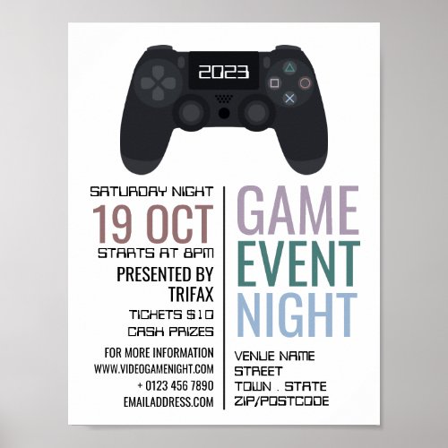 Gaming Controller Video Gamer Event Advertising Poster