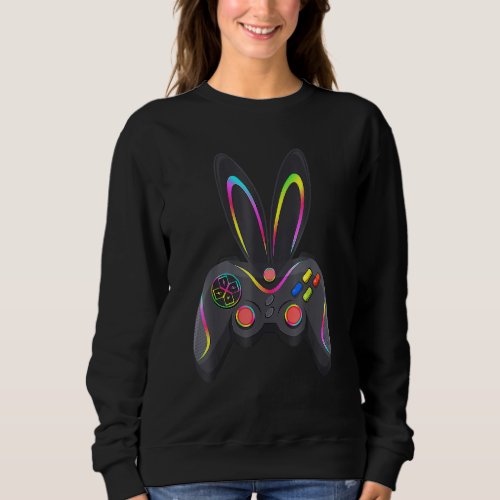 Gaming Controller With Bunny Ears  Easter Video Ga Sweatshirt