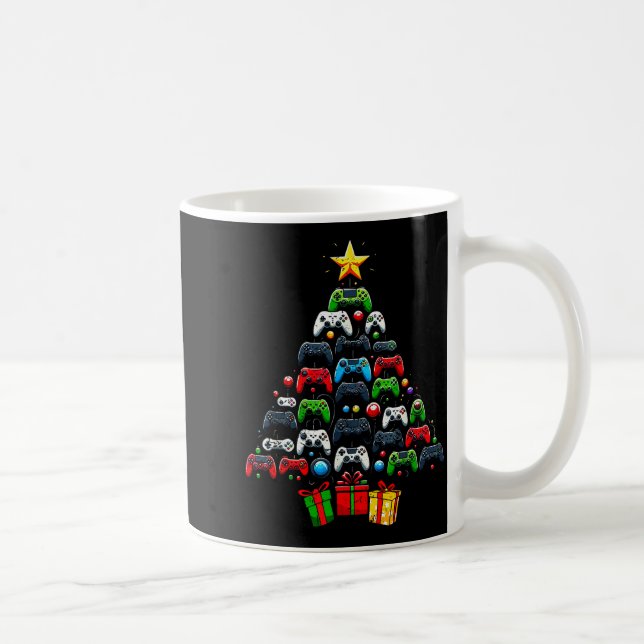 Gaming Controllers Christmas Tree Funny Gamer Boys Coffee Mug (Right)