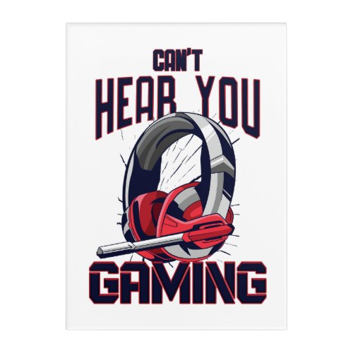 Gaming design with headset acrylic print
