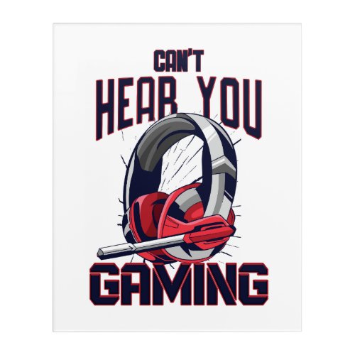 Gaming design with headset acrylic print