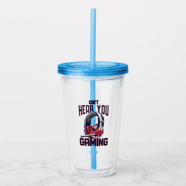 Gaming design with headset acrylic tumbler (Front)