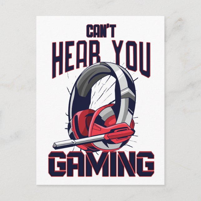 Gaming design with headset postcard (Front)