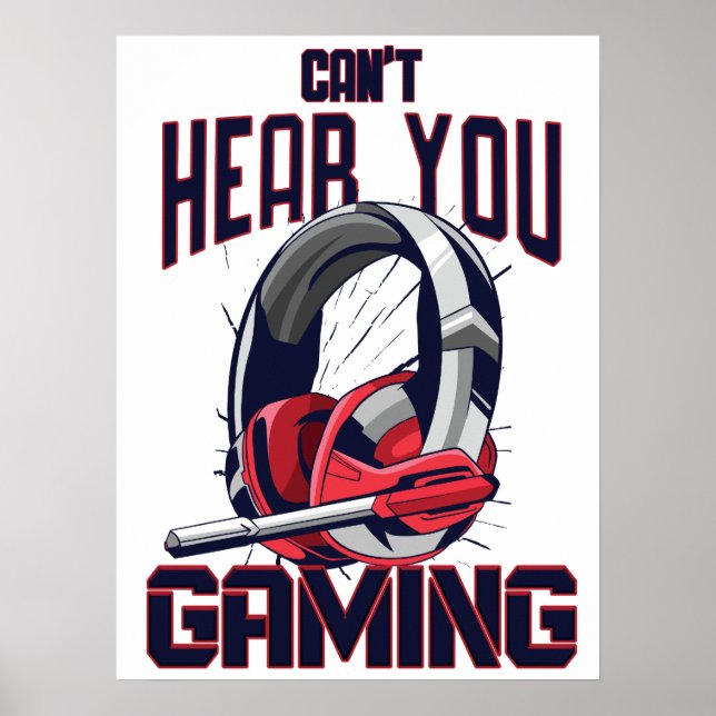 Gaming design with headset poster (Front)