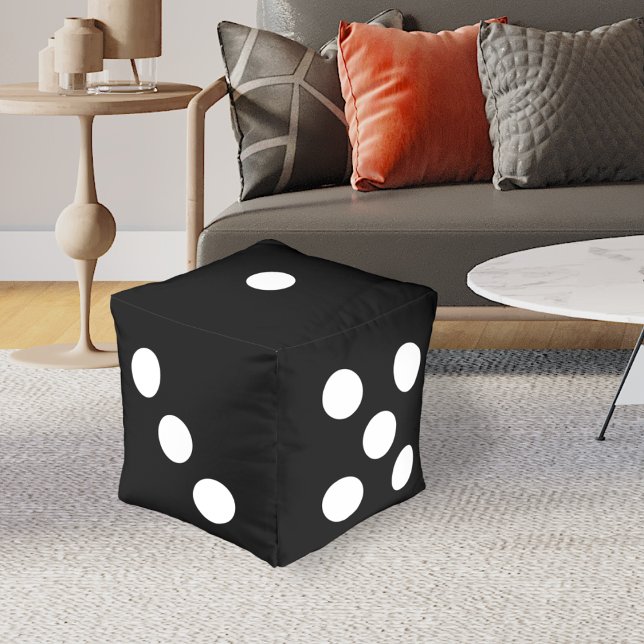 Gaming Dice Black and White Pouf (Creator Uploaded)