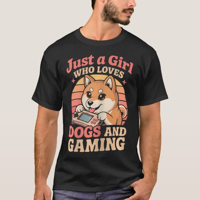 Gaming Dog For Girls Funny Gift Idea Gamer Dogs Vi T-Shirt (Front)