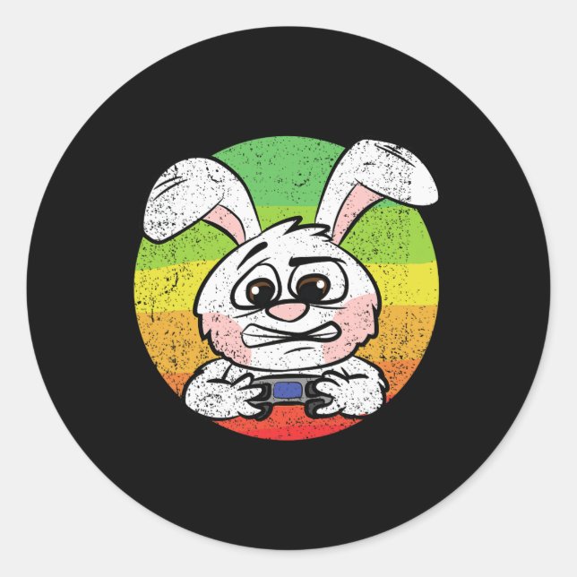 Gaming Easter Egg Hunting Video-game Controller Ga Classic Round Sticker (Front)