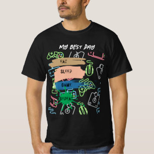 Gaming: EAT SLEEP GAME REPEAT - customize text T-Shirt