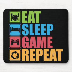 Gaming - Eat, Sleep, Game, Repeat - Gamer, Funny Mouse Pad