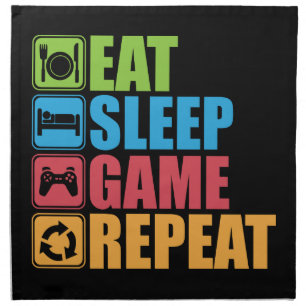 Gaming - Eat, Sleep, Game, Repeat - Gamer, Funny Napkin