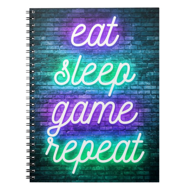 Gaming Eat Sleep Repeat Notebook (Front)