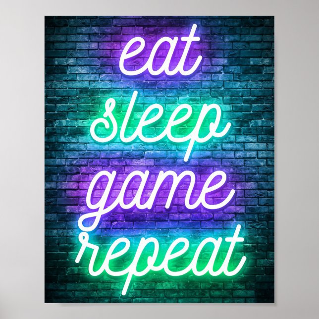 Gaming Eat Sleep Repeat Poster (Front)