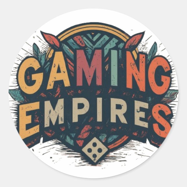 Gaming empires classic round sticker (Front)
