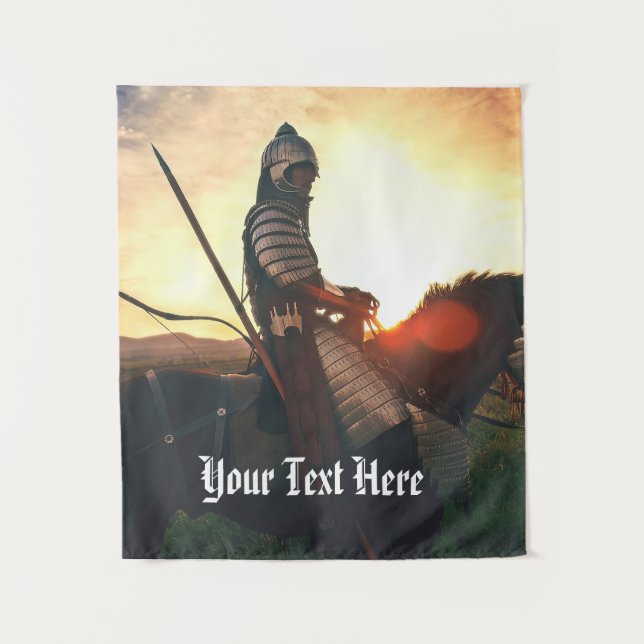 Gaming Fantasy Medieval Mounted Knight Tapestry (Front)