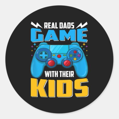 Gaming Fathers Day Gamer Dad From Wife Son or Classic Round Sticker
