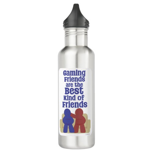 Gaming Friends Are Best Fun Meeple Design Stainless Steel Water Bottle