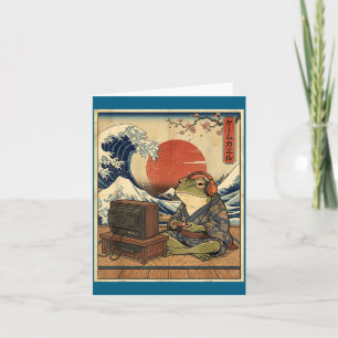Gaming Frog Art Ukiyo-e Japanese Gamer Anime Men W Card