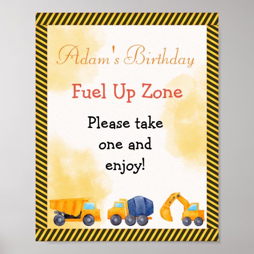 Gaming Fuel Up Zone Birthday Poster