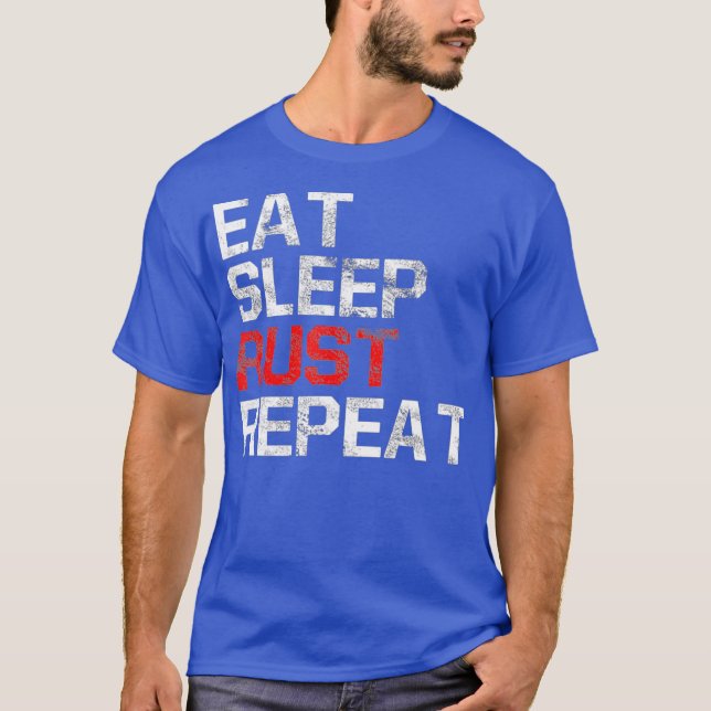 Gaming Funny Meme EAT SLEEP RAID REPEAT Game T-Shirt (Front)