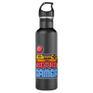 Gaming Game Retro Gamer Console Video Game Gift Stainless Steel Water Bottle