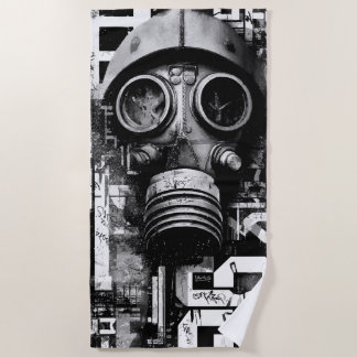 Gaming Gas Mask Grunge Street Art Gamer Design Beach Towel