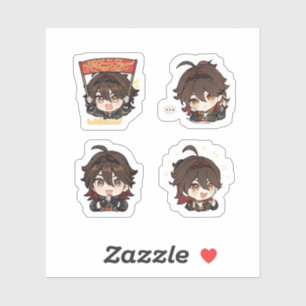 Gaming Genshin Impact 4 Pack Sticker Sheet