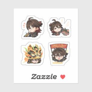 Gaming Genshin Impact 4 Pack Sticker Sheet Extra P