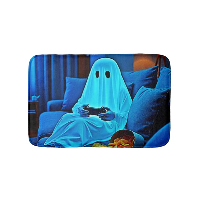Gaming Ghost Cozy Night In Design Bath Mat (Front)