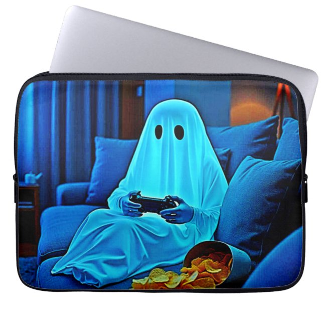 Gaming Ghost Cozy Night In Design Laptop Sleeve (Front)