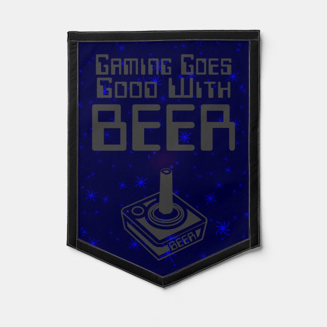 Gaming Goes Good With Beer Pennant (Front)