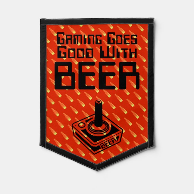 Gaming Goes Good With Beer Pennant (Front)