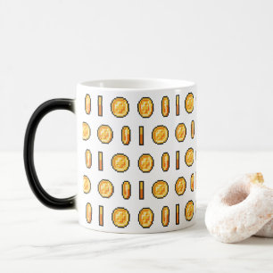 Gaming Gold Coin 8-Bit Pixel Style Pattern Color Morph Mug