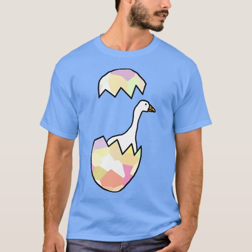 Gaming Goose Popping out of his Funny Easter Egg T_Shirt