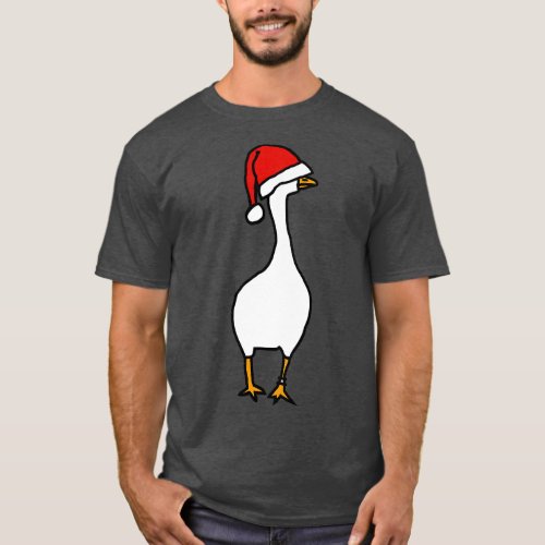 Gaming Goose Wears Stolen Christmas Santa Hat T_Shirt
