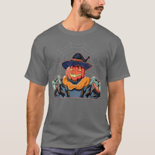 Gaming Halloween Skeleton Jack O Lantern Gamer Boy T-Shirt