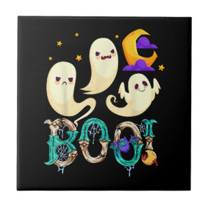 Gaming Halloween Skeleton Scary Gamer Boys Kids Ceramic Tile