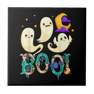 Gaming Halloween Skeleton Scary Gamer Boys Kids  Ceramic Tile